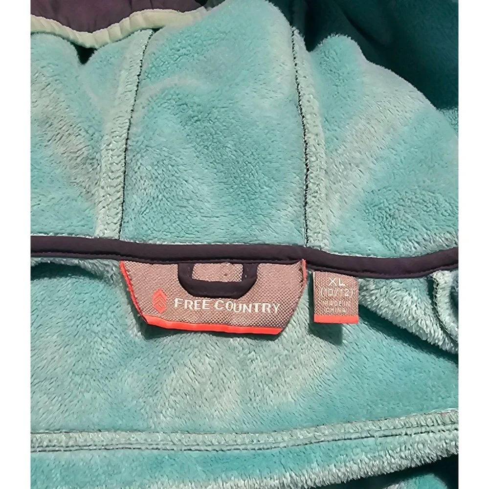 FREE COUNTRY Softshell Jacket‎ Girls Charcoal Grey Floral Outdoor XL (10/12)